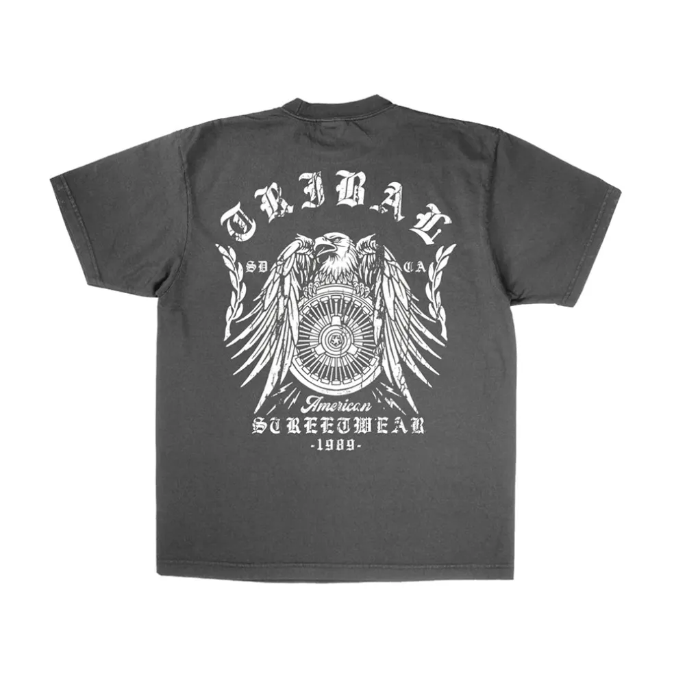 American Streetwear Distressed Tee Grey