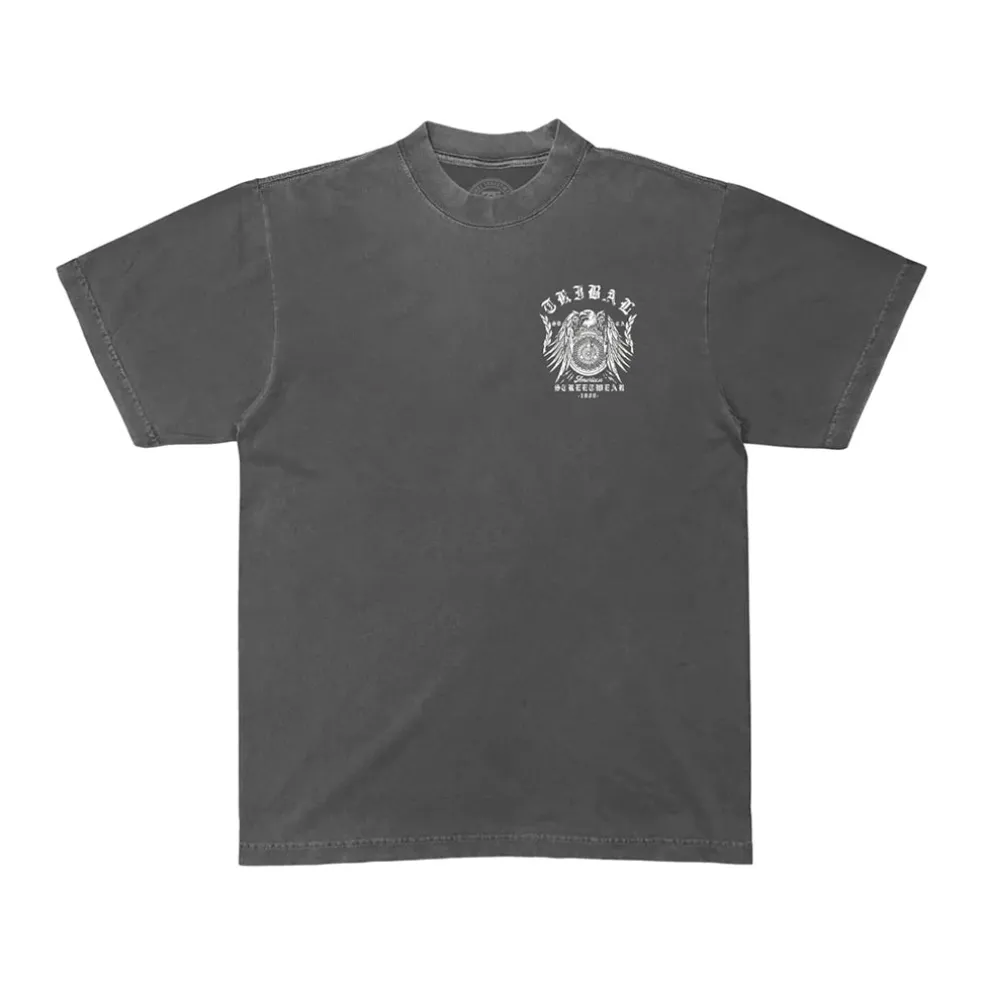 American Streetwear Distressed Tee Grey