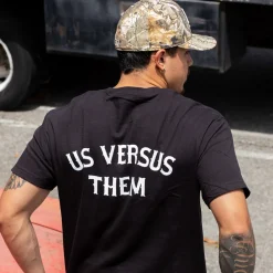 Arched Us vs. Them Tee Black