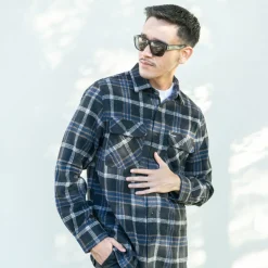 Birch Flannel Black Navy Plaid