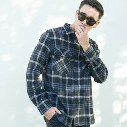 Birch Flannel Black Navy Plaid