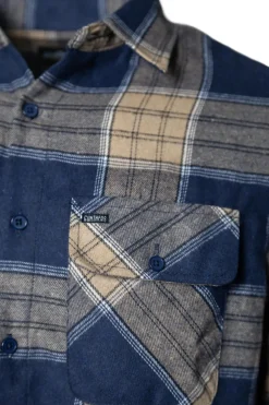 Birch Street Flannel Charcoal Navy Black Plaid