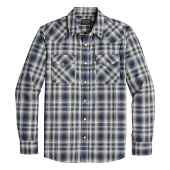 Bishop L/S Navy Ombre Plaid 22'