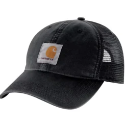 Black Canvas Mesh Back Cap
