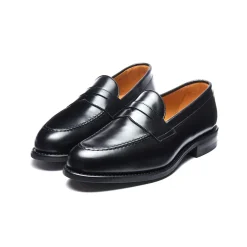 Black Hi Shine Penny Loafer