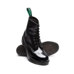 Black Hi-Shine 8 Eye Derby Boot