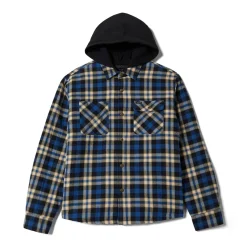 Bowery Quilted Hooded Jacket Navy/Cream