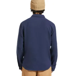 Bowery Textured Twill Overshirt Washed Navy
