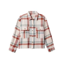 Bowery W LS Flannel White Smoke/Terracotta