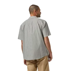 Builders Auto S/S Woven Black/ Off White Stripe