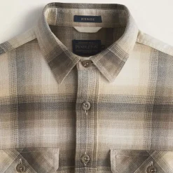 Burnside Shirt Brown/Khaki/Cream Plaid 24'