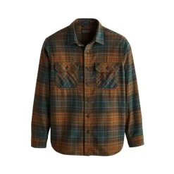 Burnside Shirt Olive/Blue/Rust Plaid 24'