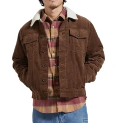 Cable Lined Trucker Jacket Pinecone Brown