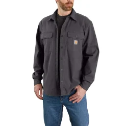 Canvas Fleece-Lined Shirt Jacket Carbon Heather