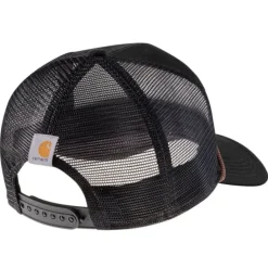 Canvas Mesh-Back Craft Patch Cap Black