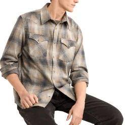 Canyon Shirt Grey Mix/Tan Mix Plaid 24'