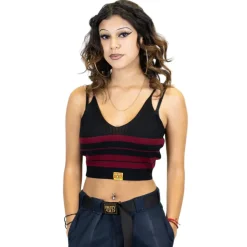 Charlie Brown Spaghetti Strap Black/Burgundy