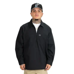 Checker L/S Zip Black