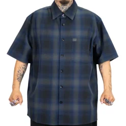 Checker S/S Flannel Royal/Black/Grey