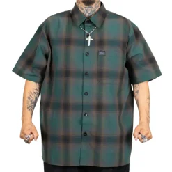 Checker S/S Flannel Shirt Black/Green