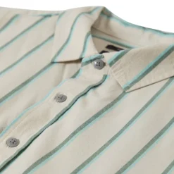 Cru Stripe SS Woven Beige/Pine Needle/Aquatic Green