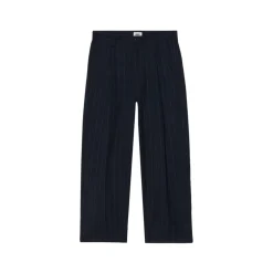 Dean Stripe Pleated Pants Midnight Navy Multi