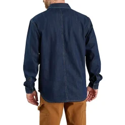 Denim Fleece Lined Snap-Front Shirt Jacket