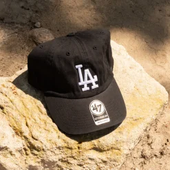 Dodgers Black Clean Up Hat W/No Loop Label