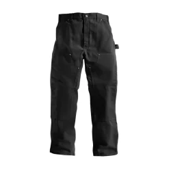 Firm Duck Double-Front Dungaree Pants Black