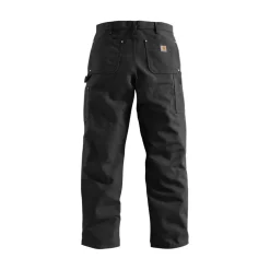 Firm Duck Double-Front Dungaree Pants Black
