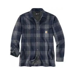 Flannel Sherpa Lined Shirt Jacket Navy