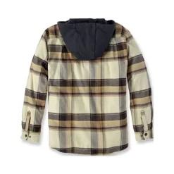 Fleece Lined Hooded Shirt Jacket Dark Brown