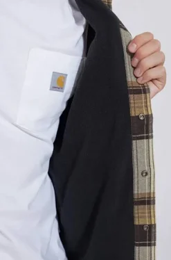 Fleece Lined Hooded Shirt Jacket Dark Brown