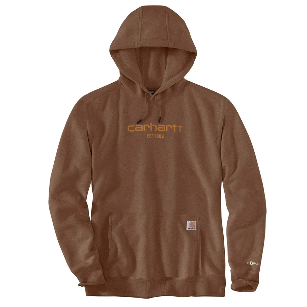 Force Lightweight Logo Graphic Hoodie Mocha Heather