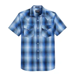 Frontier S/S Shirt Blue Plaid 24'