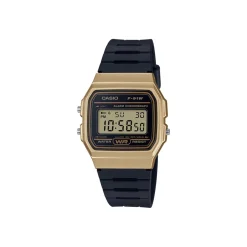 Gold Face Black Band Watch