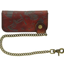 Gunthers Pattern Chain Wallet - Antique Brown