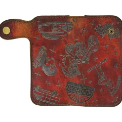 Gunthers Pattern Chain Wallet - Antique Brown