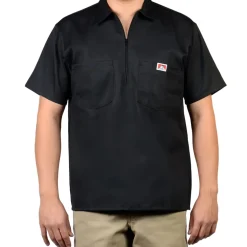 Half Zip Short Sleeve Black