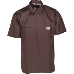 Half Zip Short Sleeve Brown