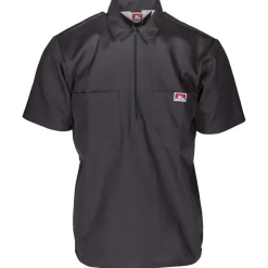 Half Zip Short Sleeve Charcoal