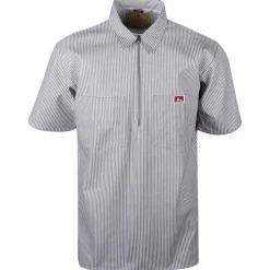 Half Zip Short Sleeve Grey Stripe