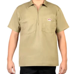 Half Zip Short Sleeve Khaki
