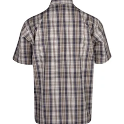 Half Zip Short Sleeve Khaki & Grey Plaid