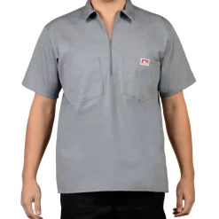 Half Zip Short Sleeve Light Grey