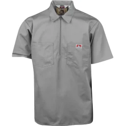 Half Zip Short Sleeve Light Grey