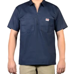 Half Zip Short Sleeve Navy