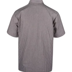 Half Zip Short Sleeve Stripe Brown