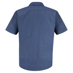 Industrial Work Shirt Blue/Charcoal Stripe