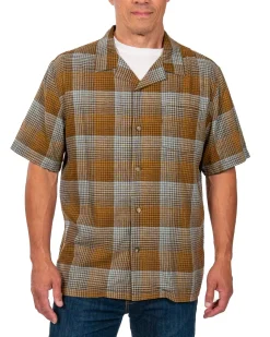 Linen Camp Shirt Brown/Blue Ombre 25'